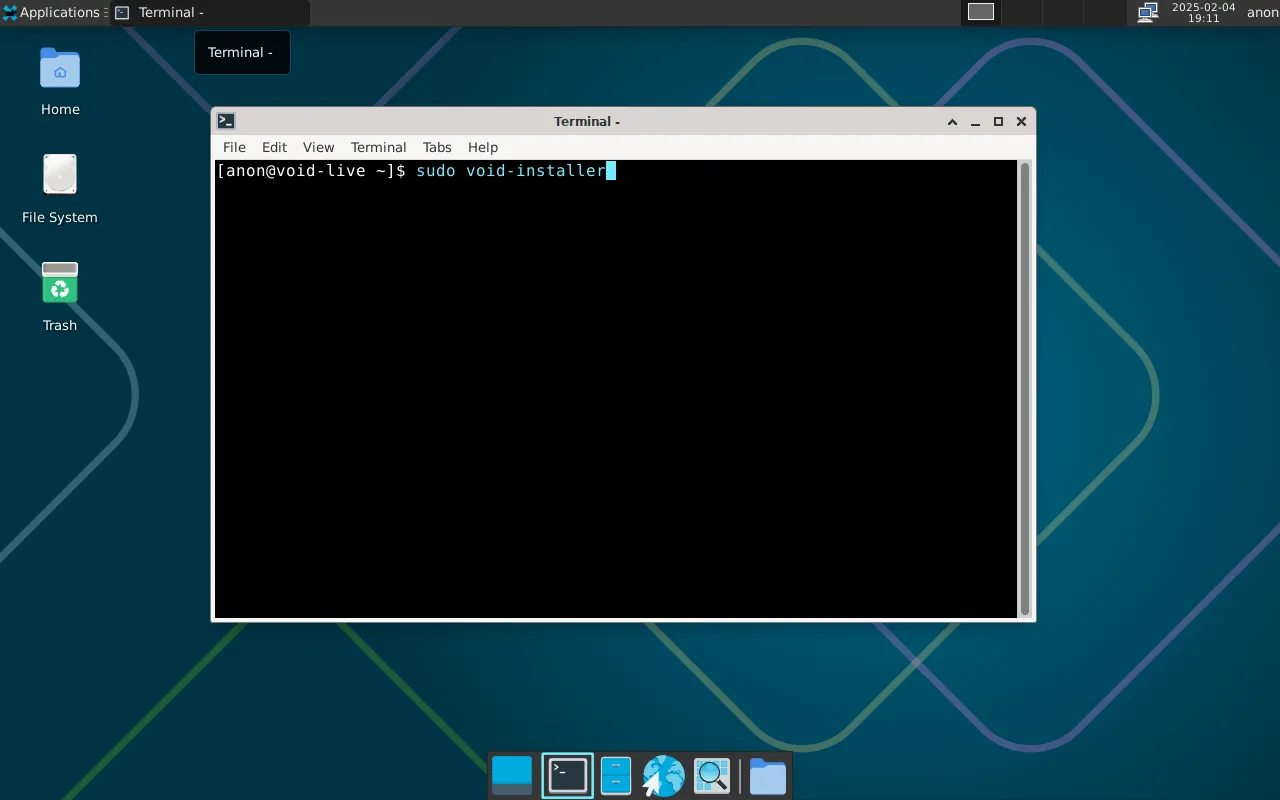 Void Linux XFCE4 Live System