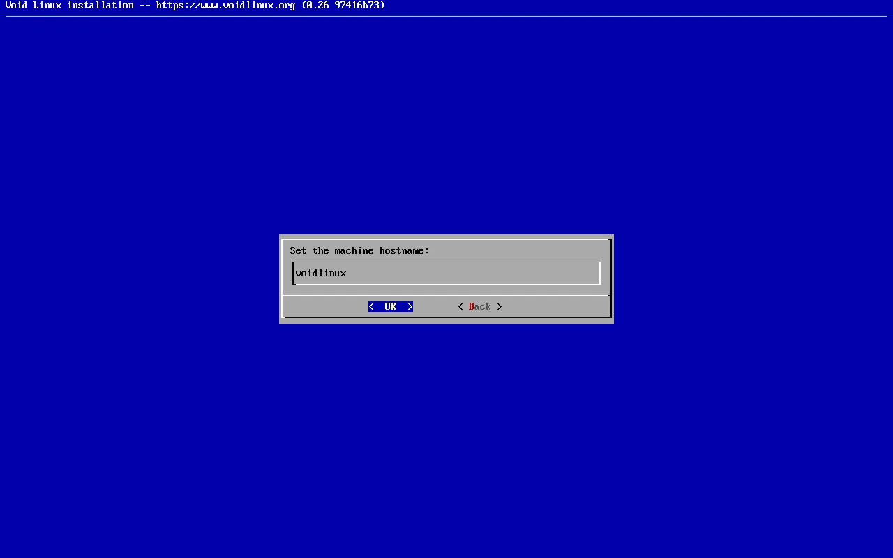 void-installer Hostname