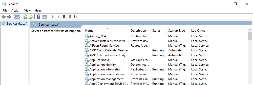 Windows Services App